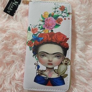 Artistic Floral Women's Wallet with Frida Design ❤️